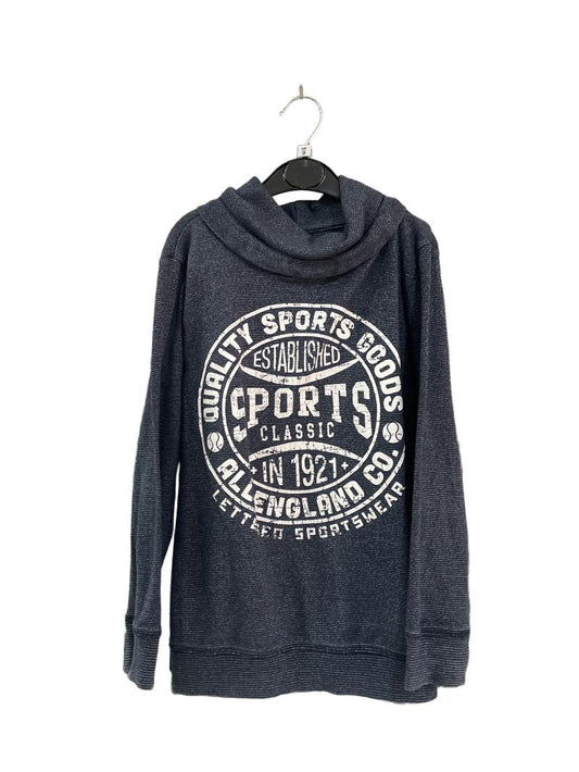 Preloved Yigga - Navy Heather Long-sleeved Cowl Neck Shirt (9-10y)