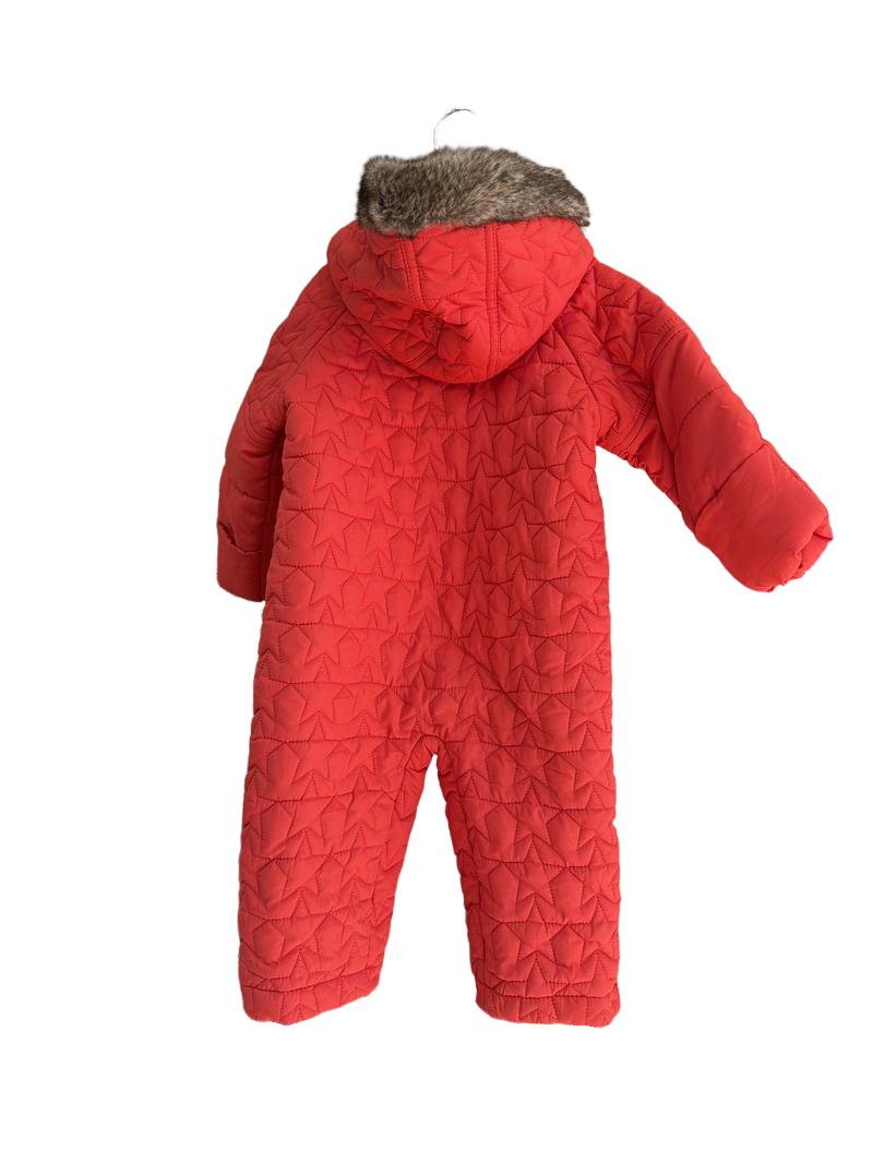 Preloved Unknown Brand - Red Star Puffer Snow Suit Pram Suit (3-6m, 6-12m)