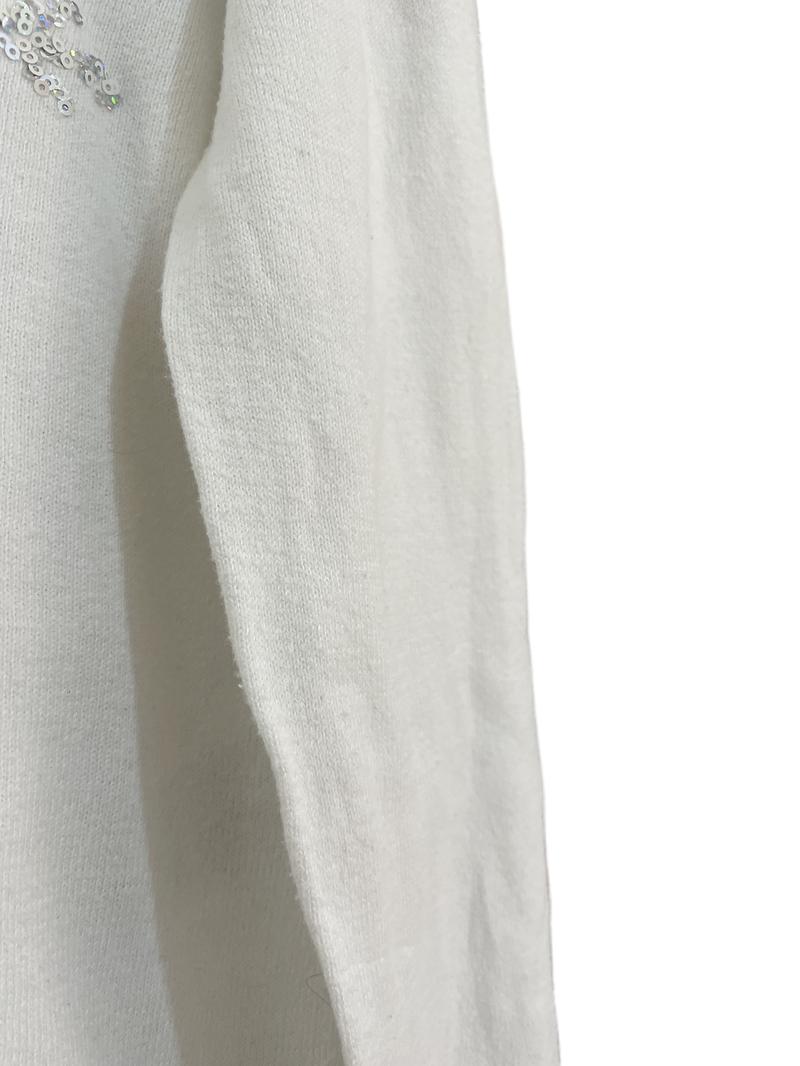 Preloved H&M - White Sequin Snowflake Jumper (6-7y, 7-8y)