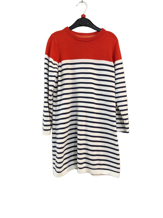 Preloved Mothercare - Red White Navy Stripe Jumper Dress (8-9y)