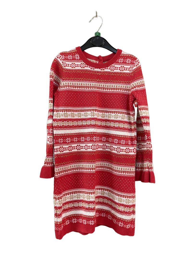 Preloved Marks & Spencer - Red Fair Isle Jumper Dress (5-6y)