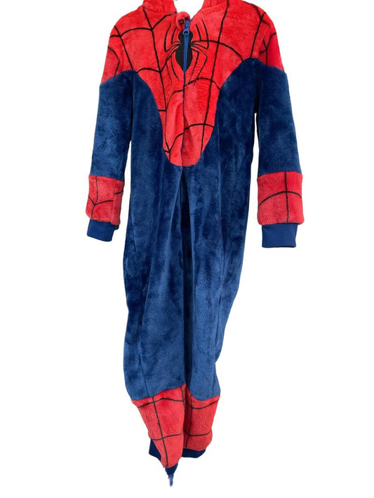 Preloved Marvel - Red Blue Fleece Spiderman Onesie (5-6y)