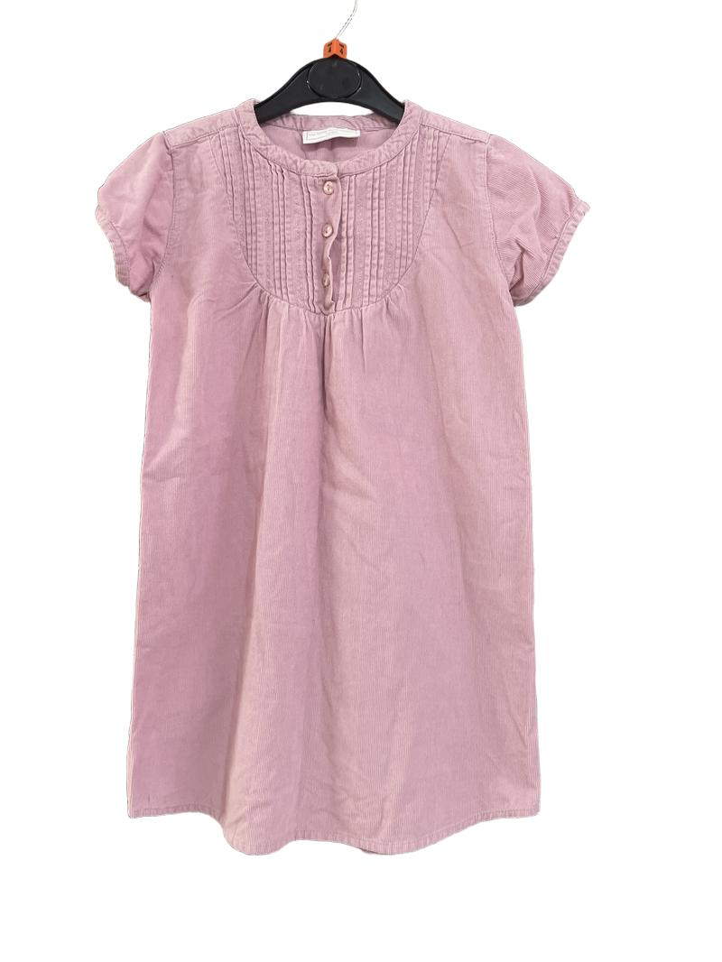 Preloved The Little White Company - Pink Short Sleeve Corduroy Dress. (4-5y)