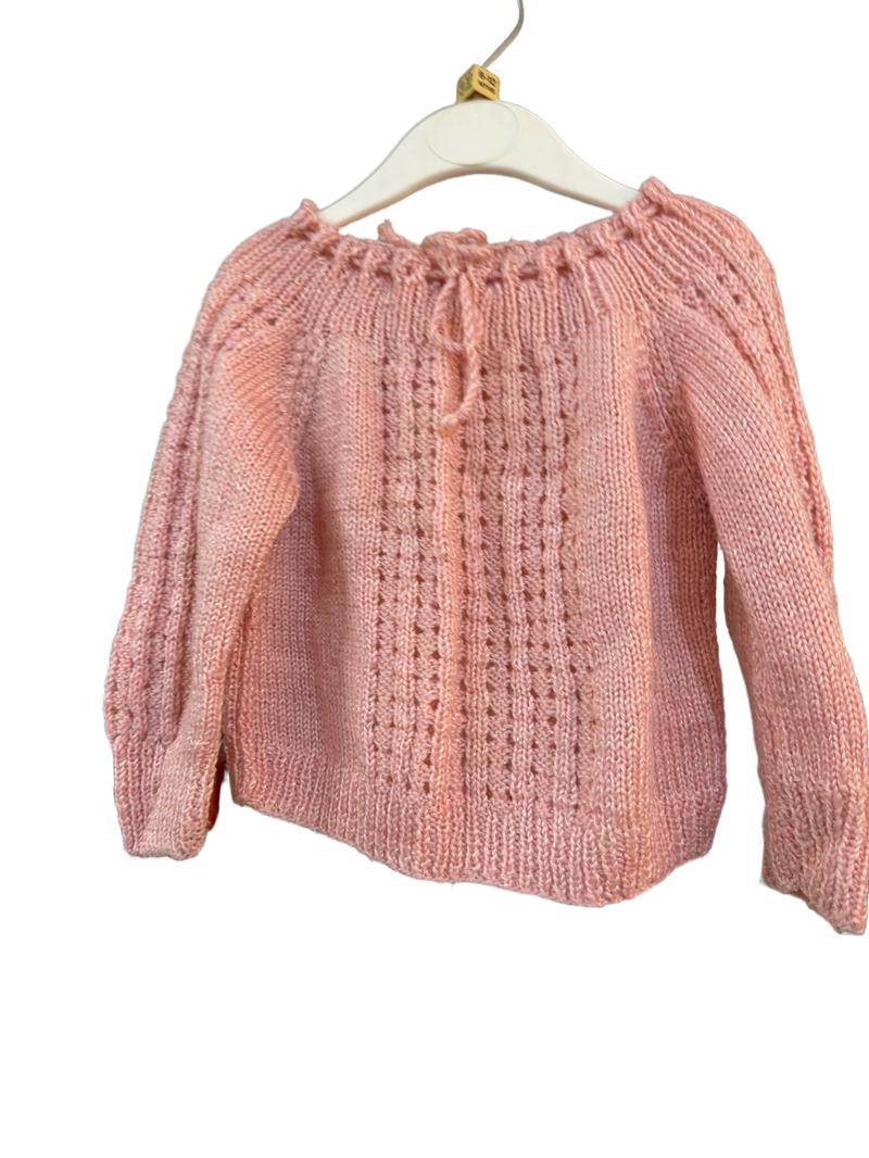 Preloved Unknown Brand - Pink Knit Pointelle Jumper (6-12m)