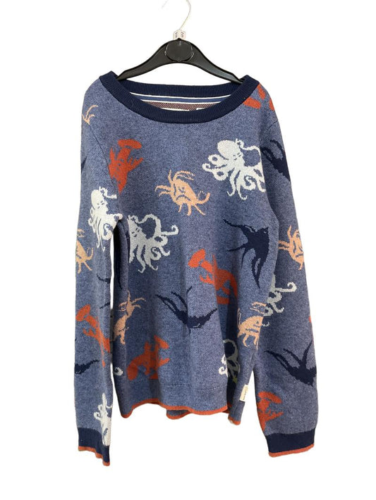 Preloved White Stuff - Blue Ocean Creature Jumper Wool Blend (9-10y)
