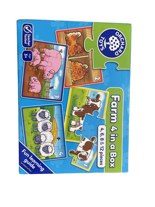 Preloved Puzzles - Farm 4 In A Box - Orchard Toys