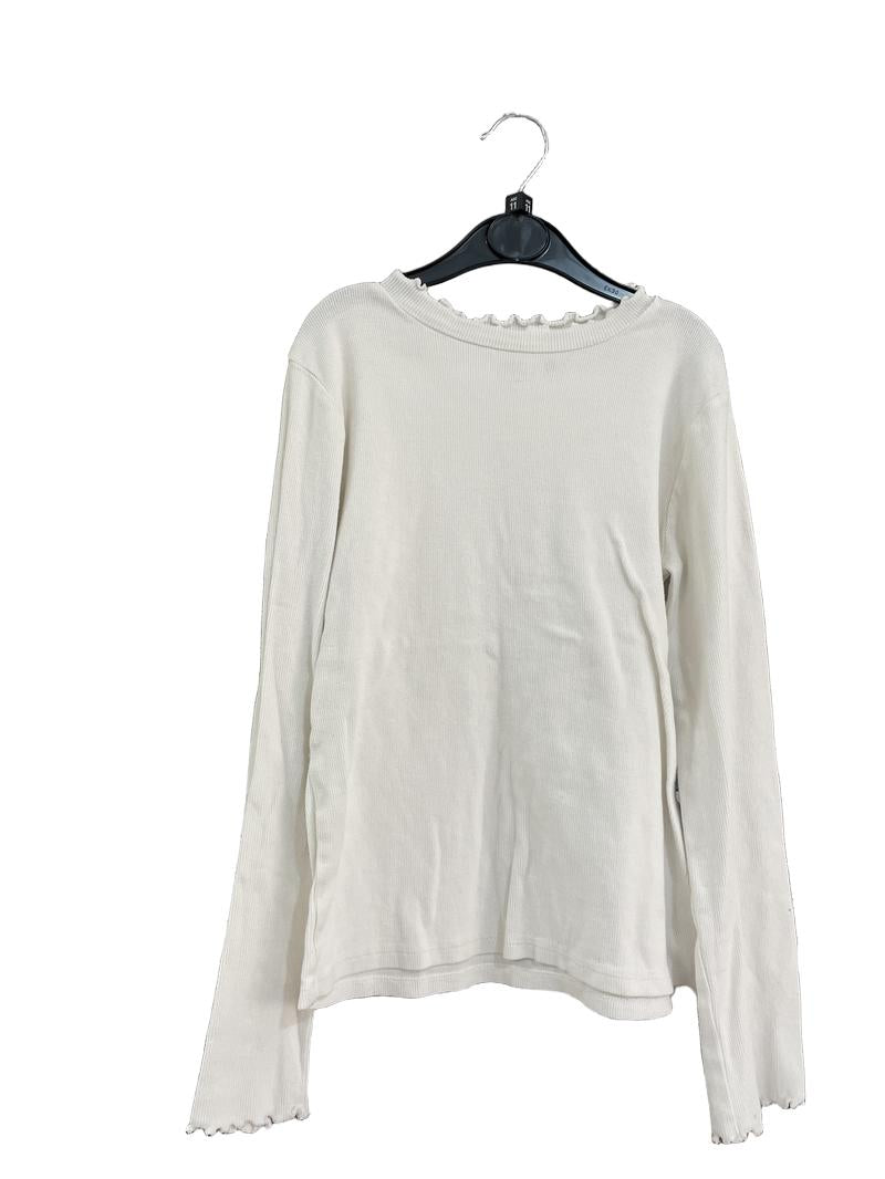Preloved John Lewis - White Ribbed Long-sleeved Mock Turtle Neck (11-12y)