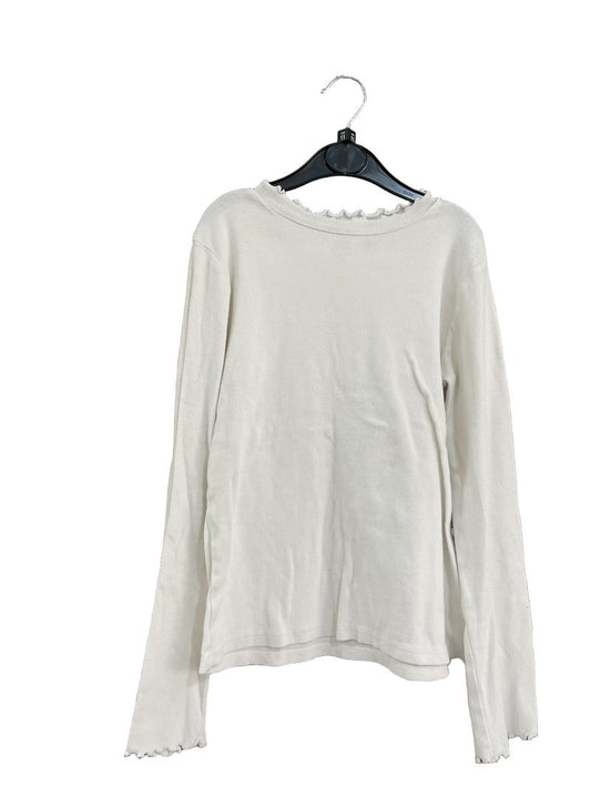 Preloved John Lewis - White Ribbed Long-sleeved Mock Turtle Neck (11-12y)