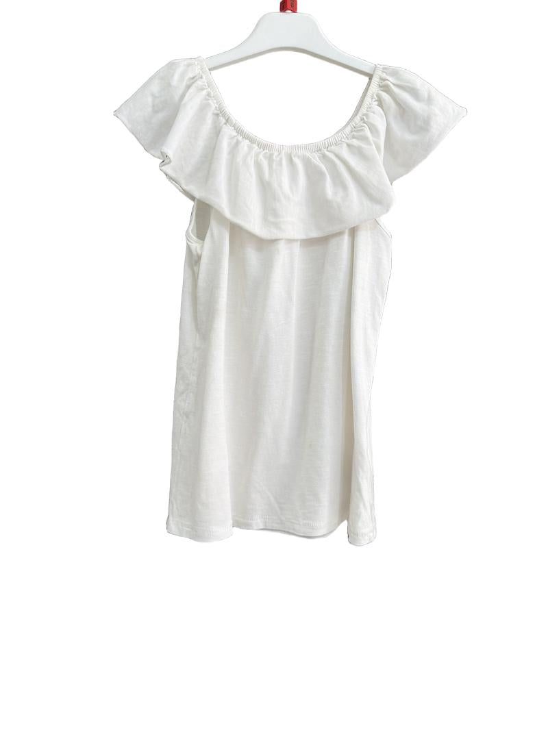 Preloved Next - White Ruffle Neck Top (8-9y)