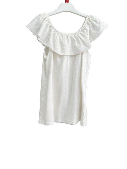 Preloved Next - White Ruffle Neck Top (8-9y)