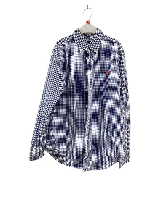 Preloved Ralph Lauren - Blue White Check Long-sleeved Button Down Shirt (10-11y)