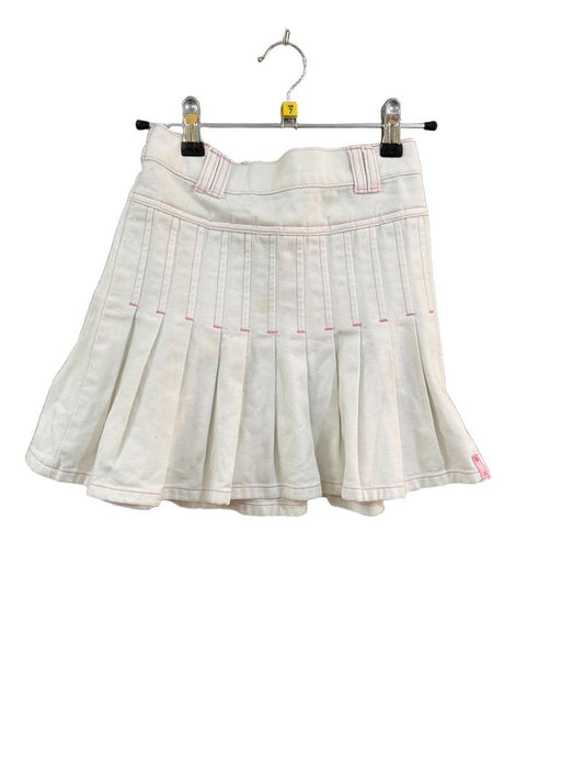 Preloved Jasper Conran - White Canvas Pleated Mini Skirt (7-8y)