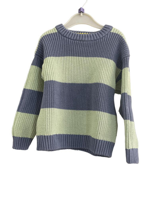 Preloved Okaidi - Blue, Mint Green Stripe Knit Jumper. (3-4y)