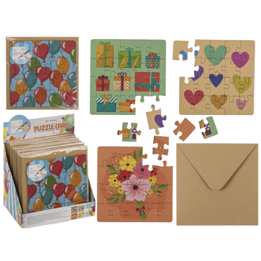 Square shaped puzzle gift card - Assorted designs