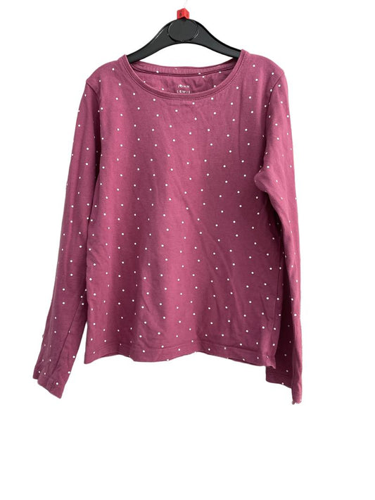 Preloved John Lewis - Pink Polka Dot Long-sleeved T Shirt (8-9y)