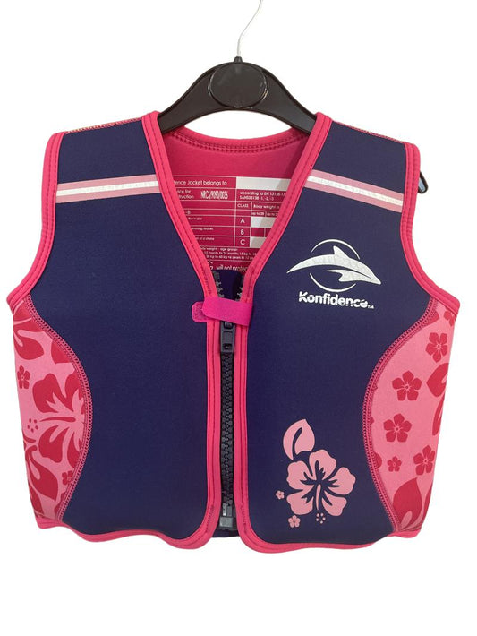 Preloved Konfidence - Pink Navy Yellow Flotation Vest, Up To 30 Kg