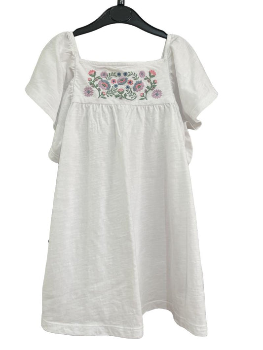 Preloved Boden - White Floral Embroidered Flutter Sleve Shirt (11-12y) - Top