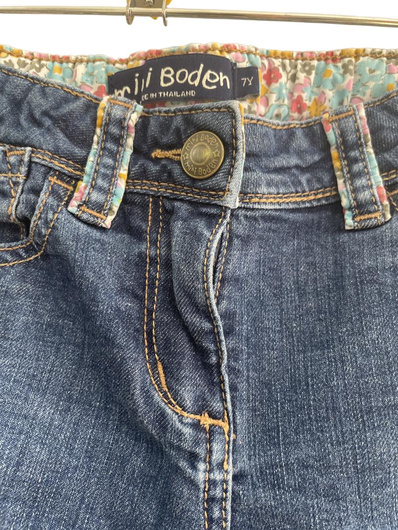 Preloved Mini Boden - Blue Jeans With Floral Lining (7-8y) - Trousers