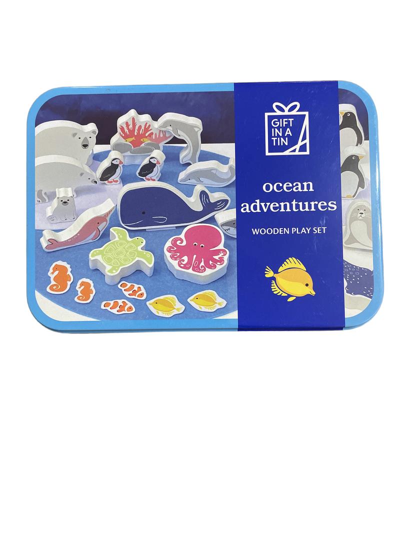 Preloved Toys - Ocean Adventures Wooden Play Set In A Tin - Apples To Pears