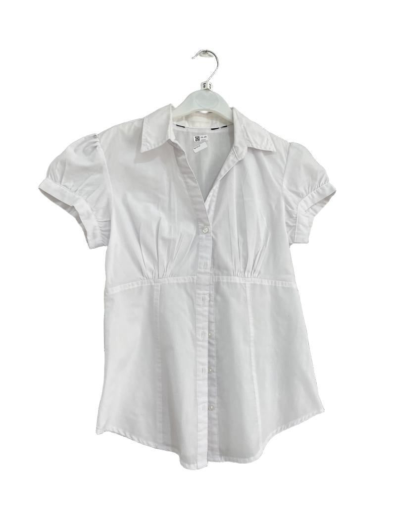 Preloved Unknown Brand - White Short-sleeved School Uniform Shirt, 30" (9-10y)