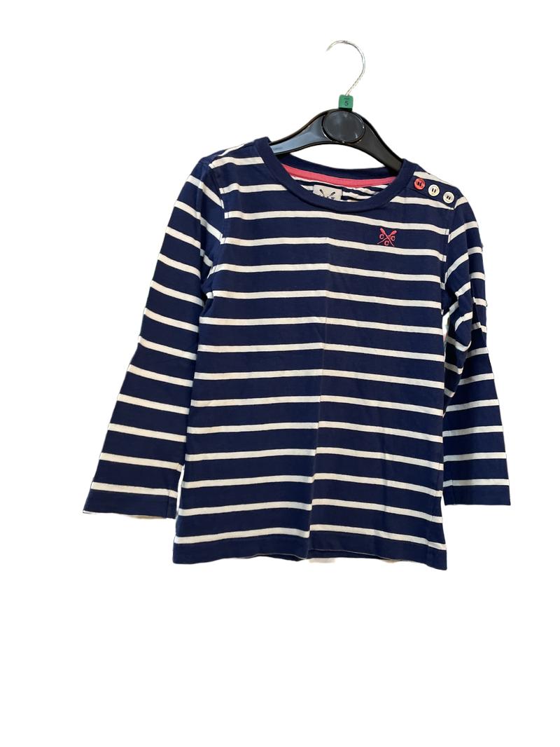 Preloved CCC Kids - Crew Clothing Company - Navy White Striped Long-sleeved Top (5-6y)