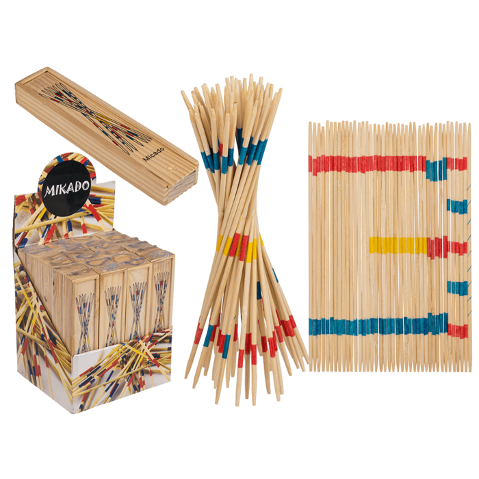 Wooden-micado game, ca. 19 cm, in wooden box,