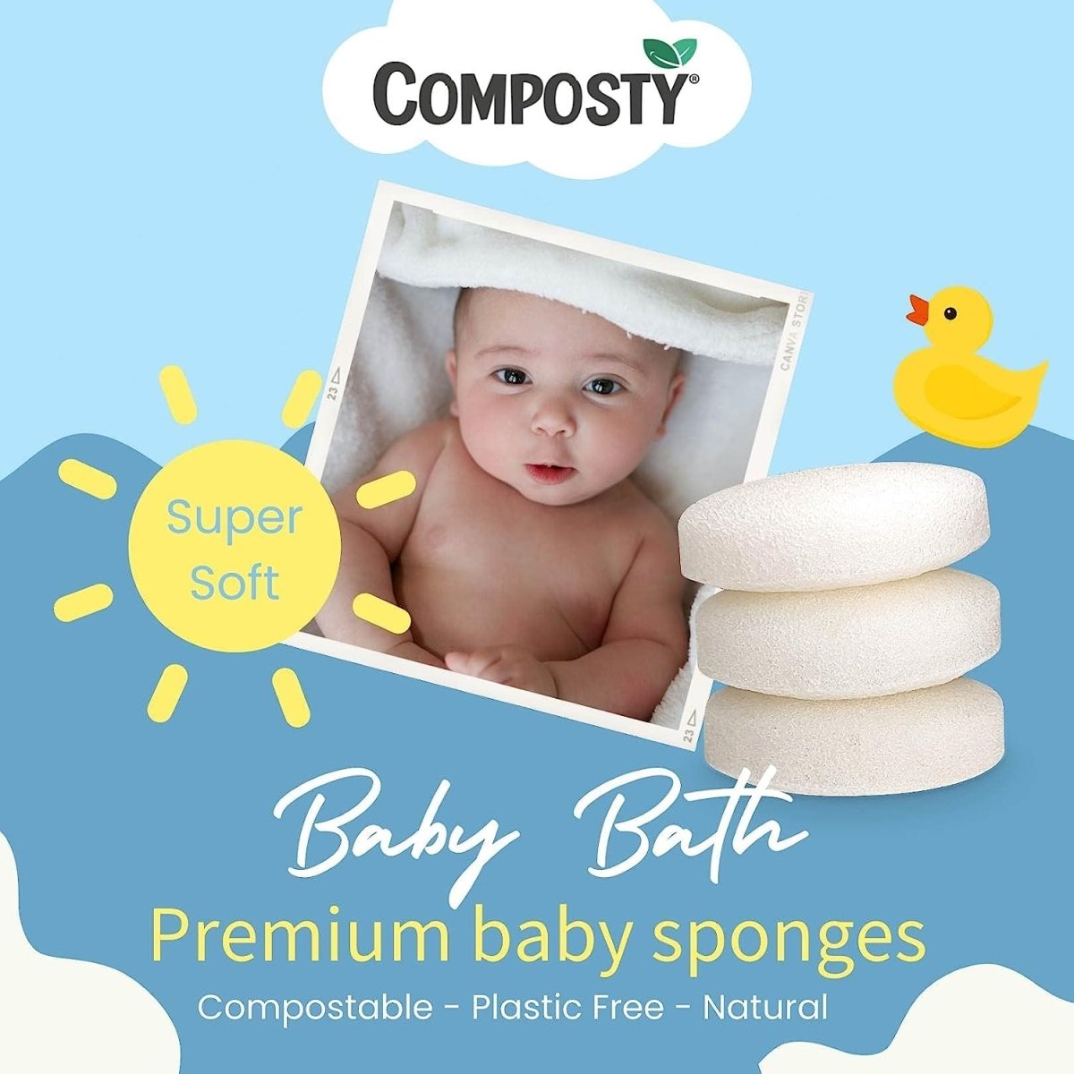Super-Soft Baby Bath Sponges – 3 Pack (online only)