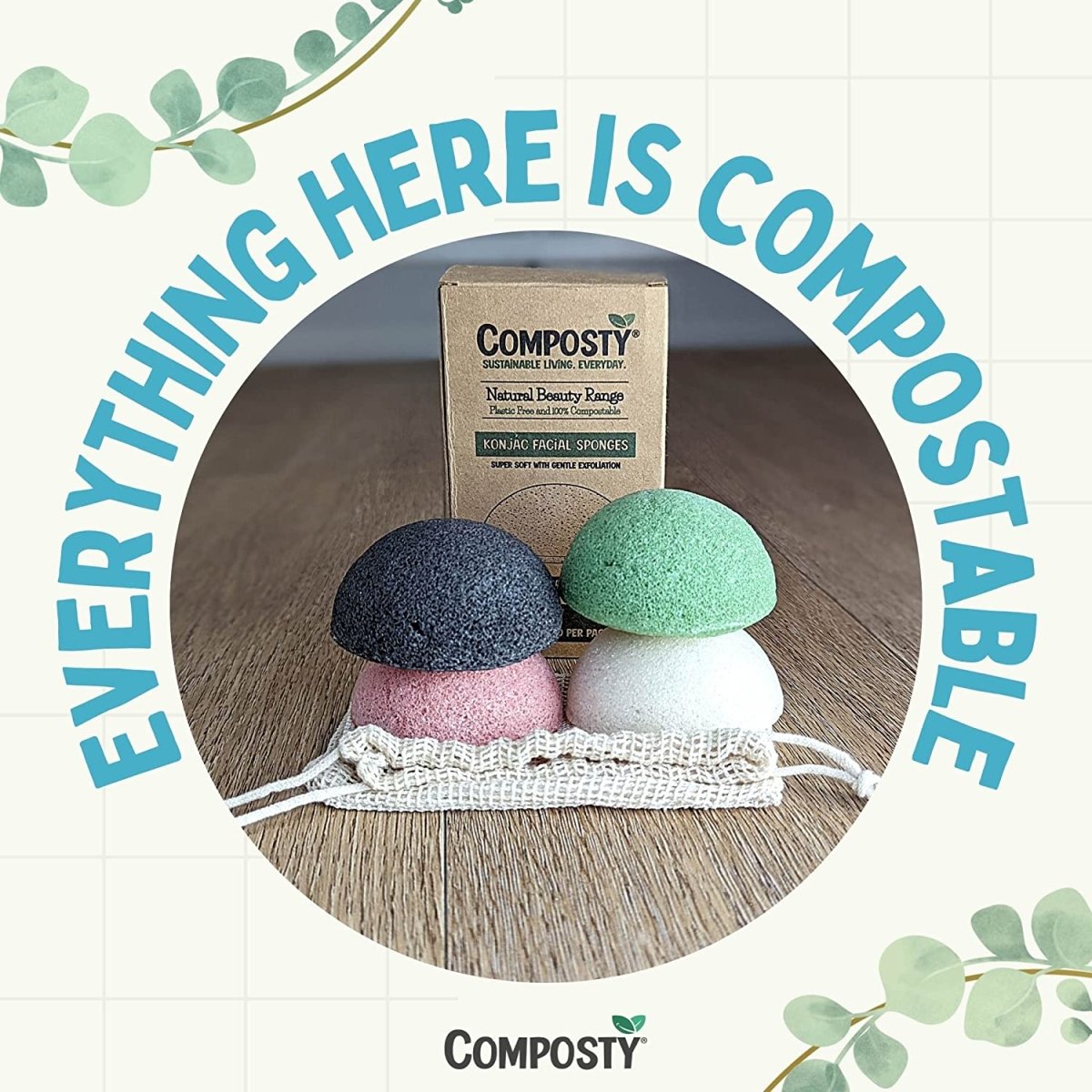 Konjac Facial Sponges – 4 Pack (online only)