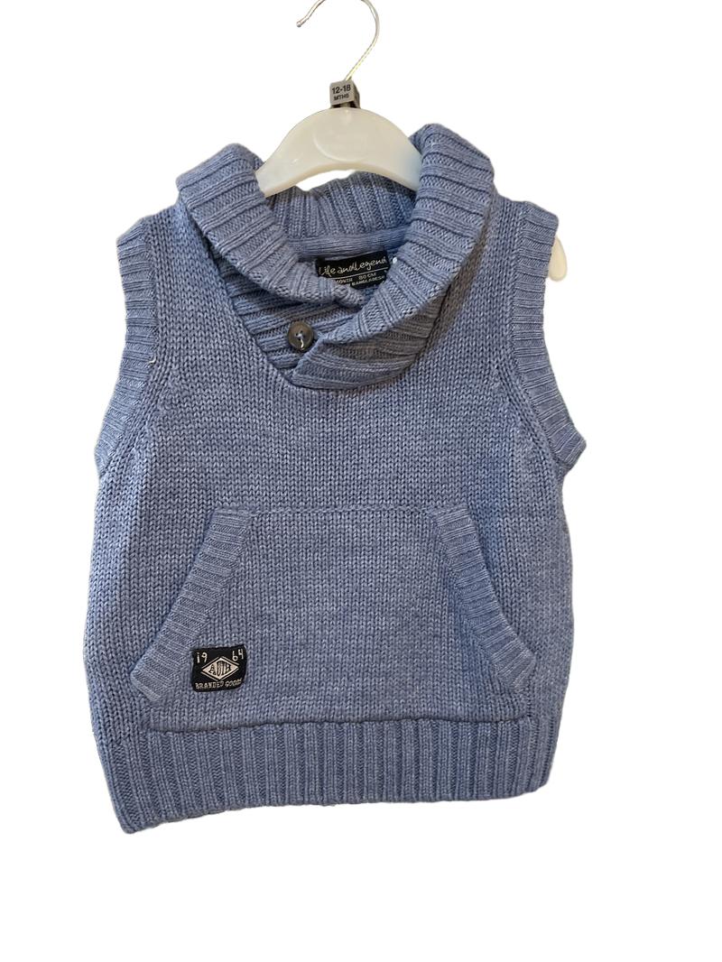 Preloved Life And Legends - Light Blue Knit Tank Top Sleeveless Jumper (12-18m)
