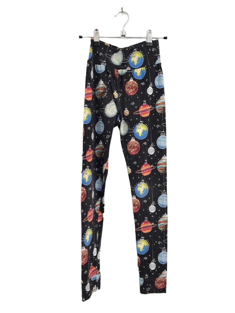 Preloved Pink Bobbins - Black Planet Ornaments Leggings (9-10y)