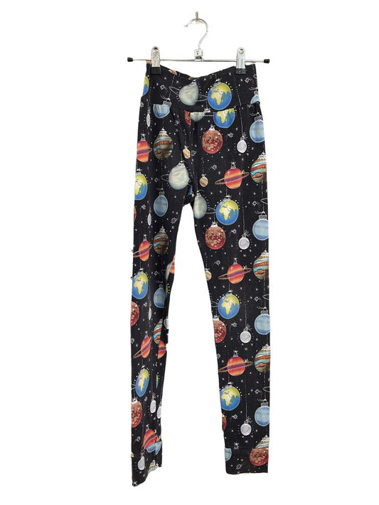 Preloved Pink Bobbins - Black Planet Ornaments Leggings (9-10y)