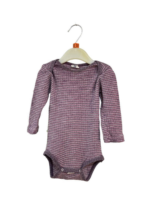 Preloved Cosilana - Pink Striped Wool/silk Long-sleeved Onesie, 74-80 (9-12m)