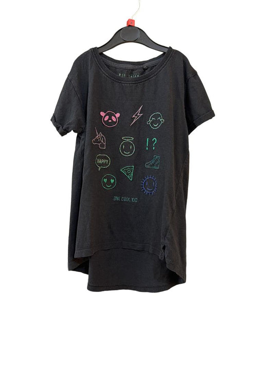 Preloved Next - Black Sparkle Embroidery T Shirt (8-9y)