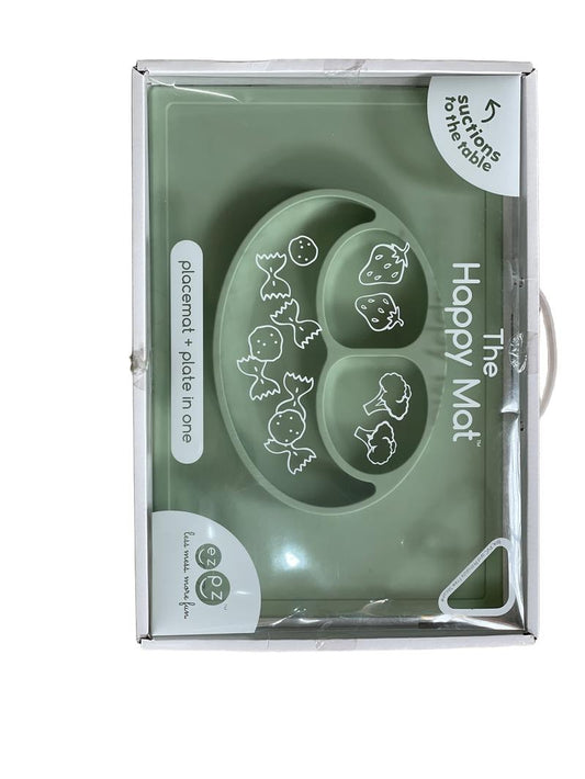 Preloved Ez Pz - The Happy Mat, Green Silicone Placemat Plate