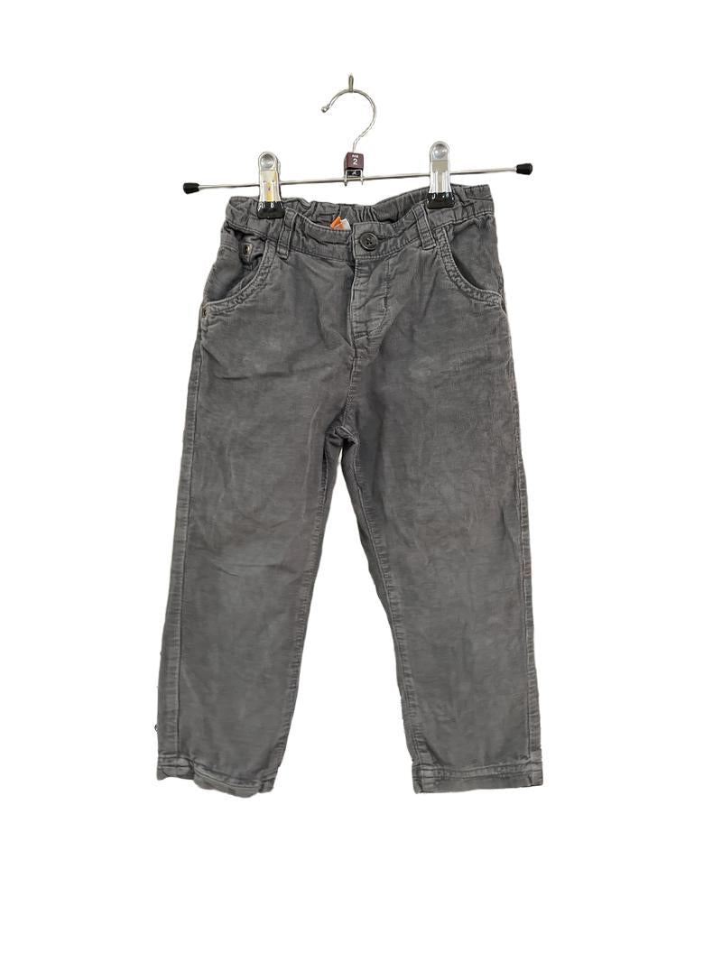 Preloved Waitrose Mini - Gray Corduroy Trousers (2-3y)