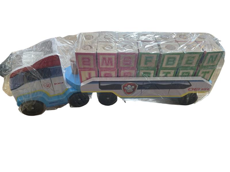 Preloved Toys - Wooden Paw Patrol Alphabet And Number Truck. - Melissa & Doug