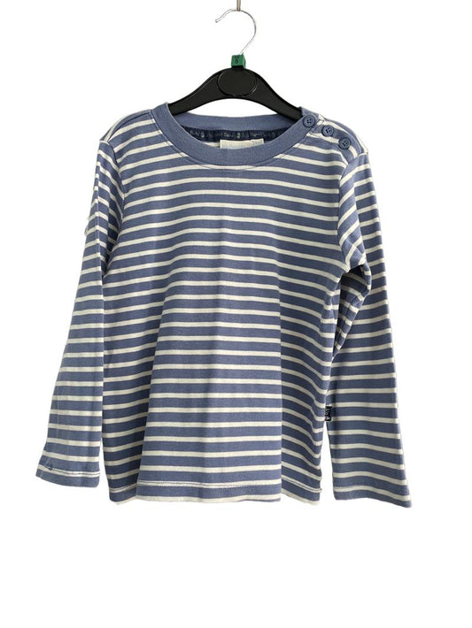 Preloved Jojo Maman Bebe - Blue And White Bateau Stripe Long-sleeved Shirt (5-6y) - Top