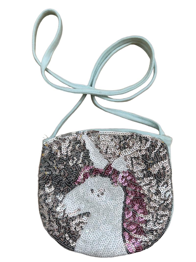 Preloved Bluezoo - Green Sequin Unicorn Cross Body Bag