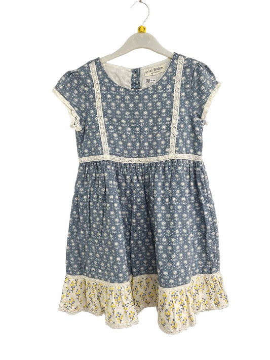 Preloved Mini Boden - Blue White Flower Dress (7-8y)