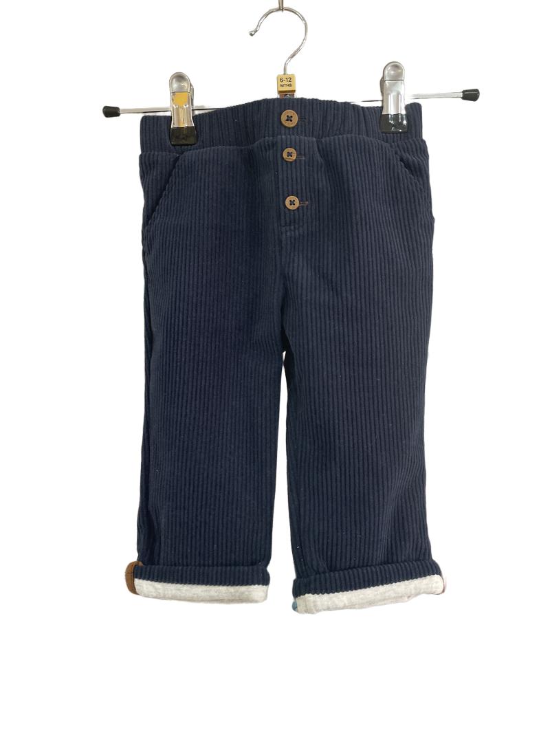 Preloved Obaibi - Soft Navy Corduroy Trousers. (6-12m)