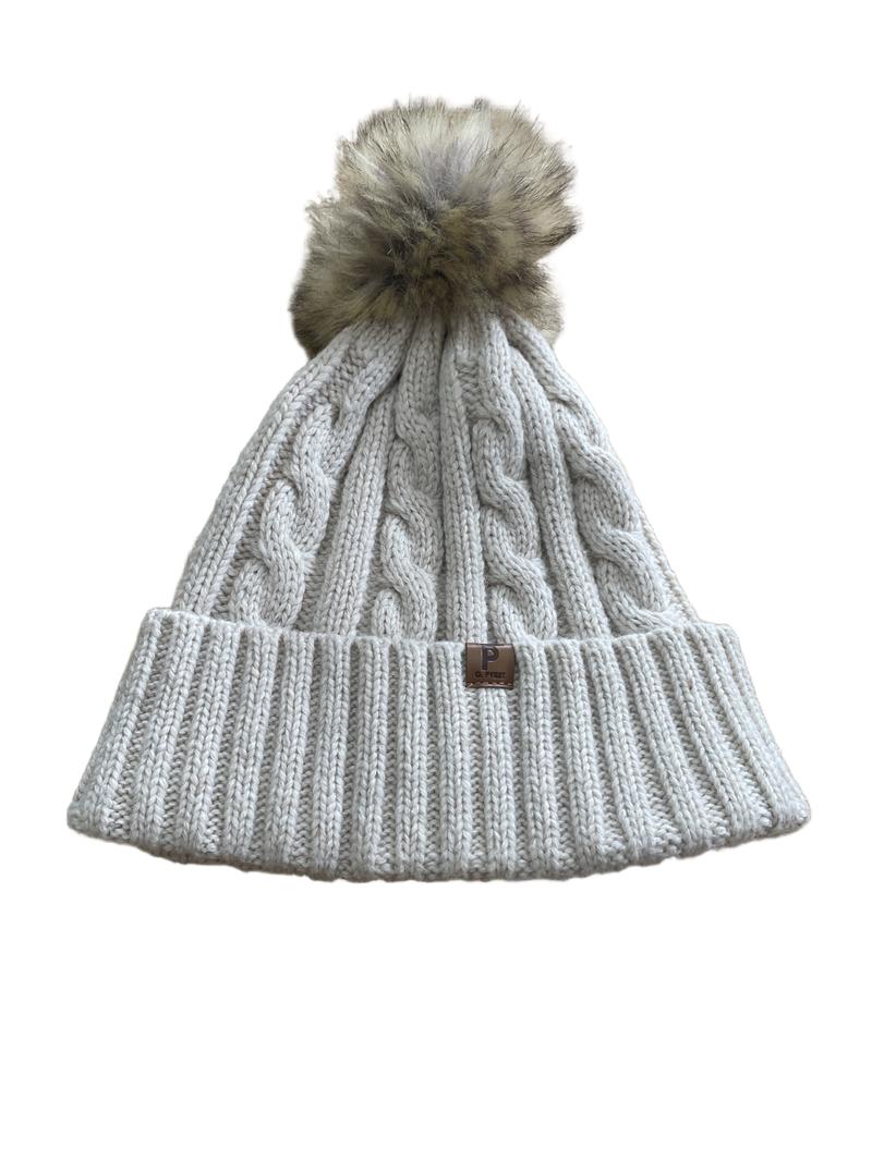 Preloved Polarn O. Pyret - Cream/Beige Knit Neck Warmer And Matching Hat (2-3y, 3-4y, 5-6y, 7-8y, 8-9y)
