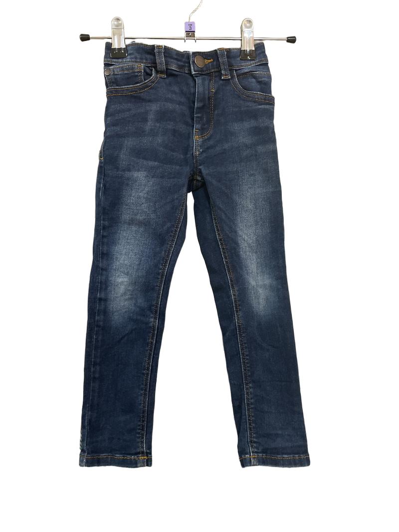 Preloved Next - Blue Skinny Jeans With Adjustable Waist. (3-4y)