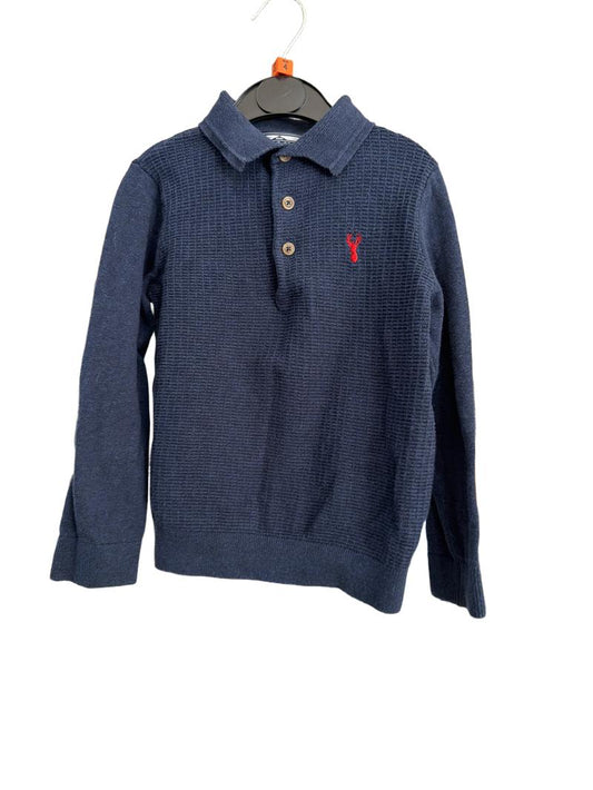 Preloved Next - Navy Textured Front Knit Shirt. (4-5y)