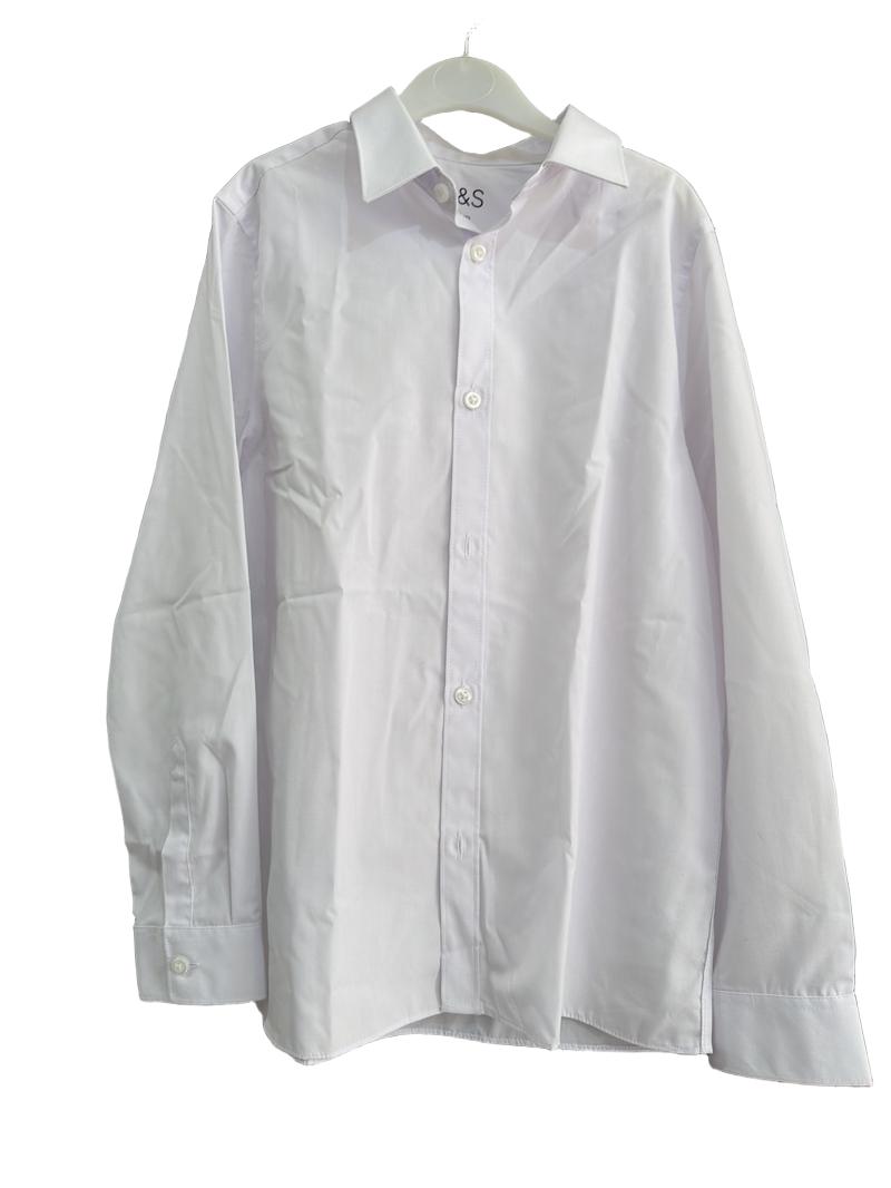 Preloved Marks & Spencer - White Long-sleeved School Uniform Shirt (11-12y)