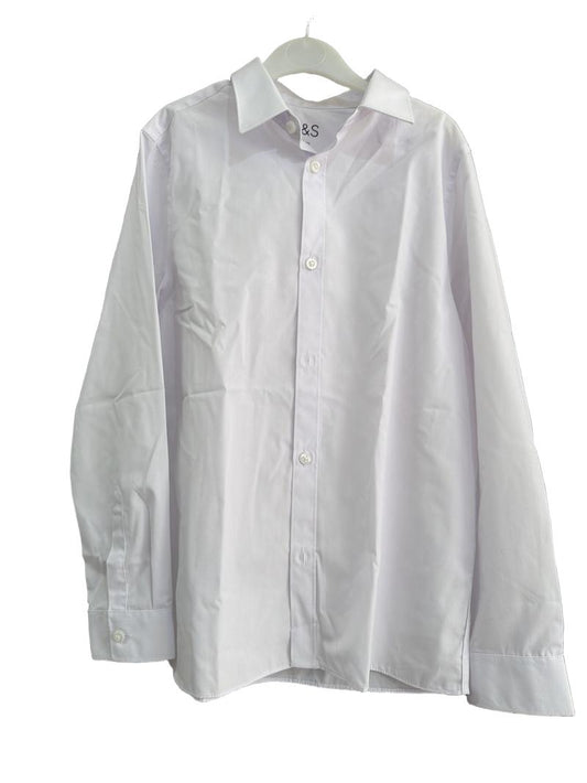 Preloved Marks & Spencer - White Long-sleeved School Uniform Shirt (11-12y)