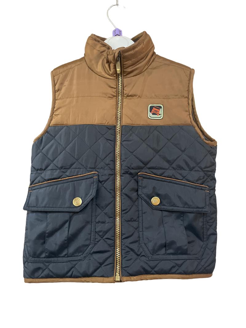 Preloved Land Rover - Brown, Navy Quilted Gilet (3-4y)