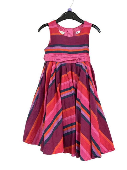Preloved Monsoon - Pink Red Striped Sleeveless Dress (3-4y)