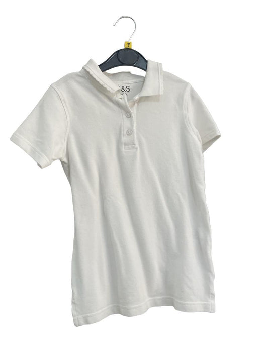 Preloved Marks & Spencer - White Short-sleeved Collared School Uniform Shirt (7-8y)