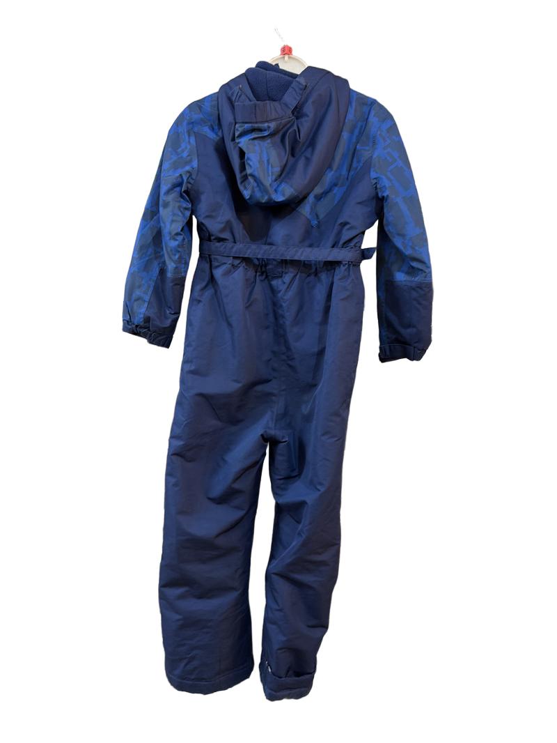Preloved Glacier Point - One Piece Hooded Snow Suit, Navy And Blue (10-11y)