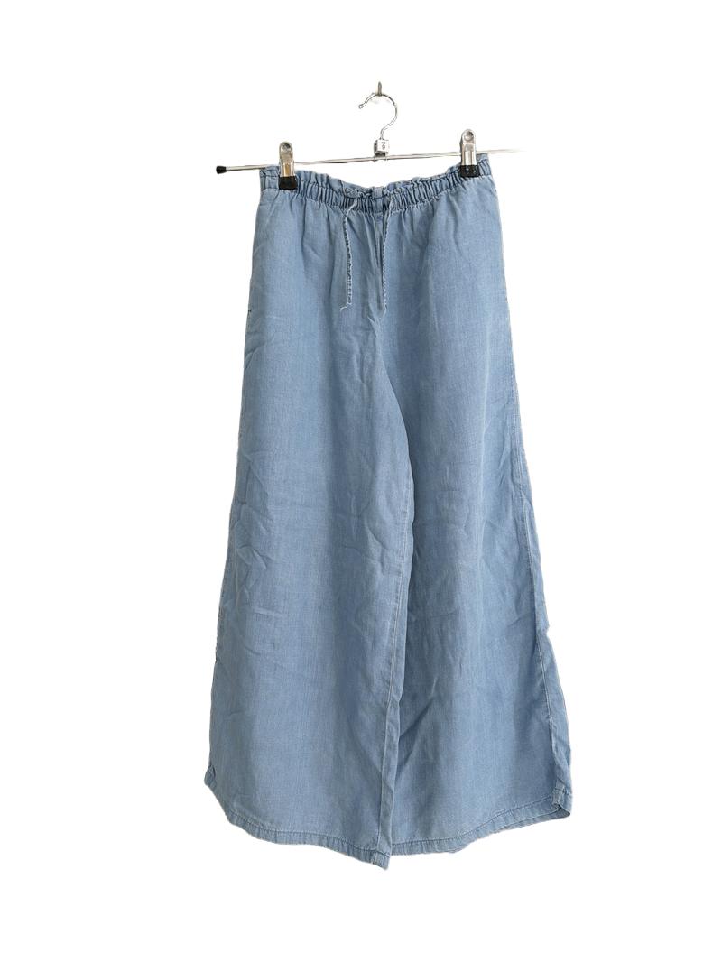Preloved Mango - Light Blue Baggy Trousers Chambray Blue Jeans (9-10y)